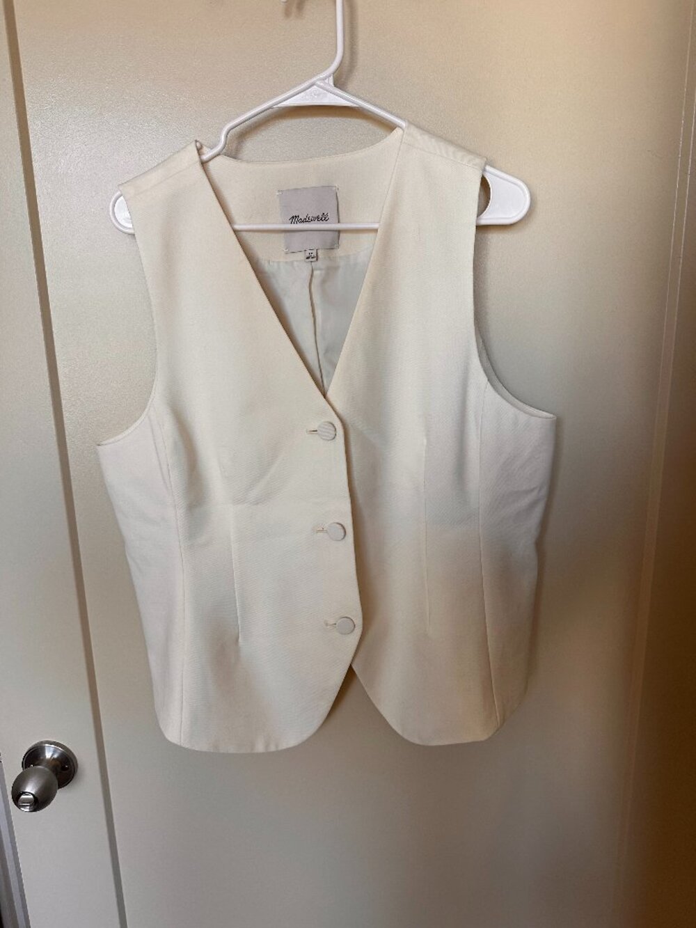 Madewell White Tailored Vest 16